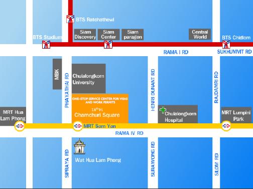 ศูนย์ประสานการบริการด้านการลงทุน (OSOS) Map